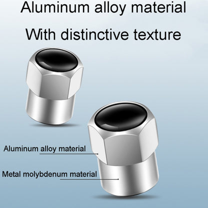 4pcs /Set Hexagonal Metal Tire Valve Caps Automobile Universal Modified Valve Covers(Silver) by buy2fix