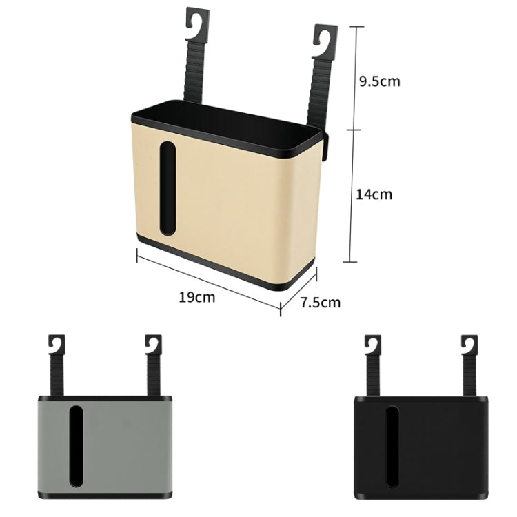 Car Seat Back Hanging Tissue Storage Box(Beige) by buy2fix