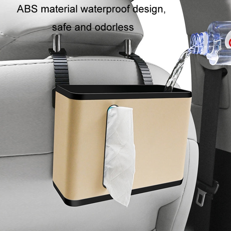 Car Seat Back Hanging Tissue Storage Box(Beige) by buy2fix