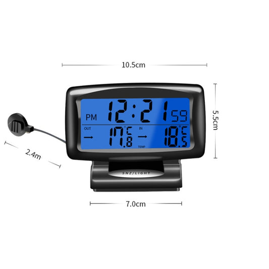 LCD Night Light Car Clock Automotive Electronics Inside And Outside Dual Thermometer by buy2fix