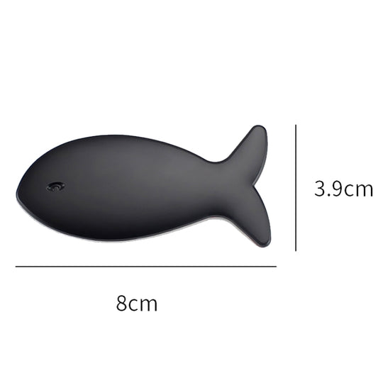 Fish-Shaped Car Metal Stickers Car Body Tail Marker Decorative Decals(Silver) by buy2fix