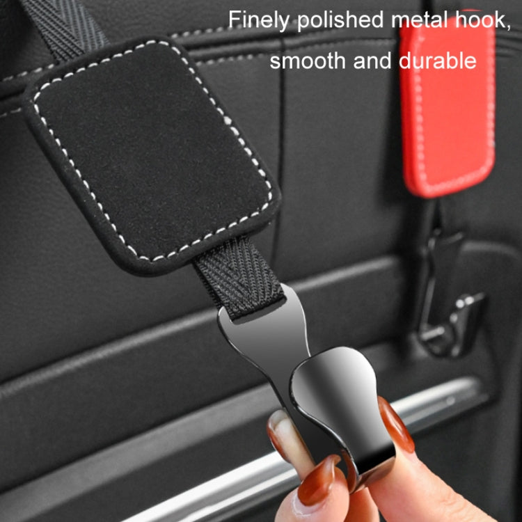 Car Rear Seat Backrest Suede Interior Multifunctional Hook(Dark Brown) by buy2fix