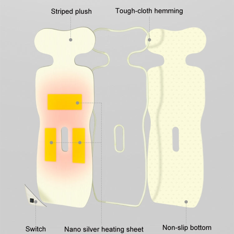 Car USB Heated Seat Cushion Winter Plush Child Seat Pad, Size: 90x32cm(Beige) by buy2fix