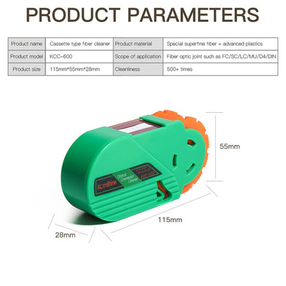 Komshine Handheld Cassette Optical Fiber Connector Cleaning Cartridge With Core(KCC-600) - Lan Cable and Tools by Komshine | Online Shopping UK | buy2fix