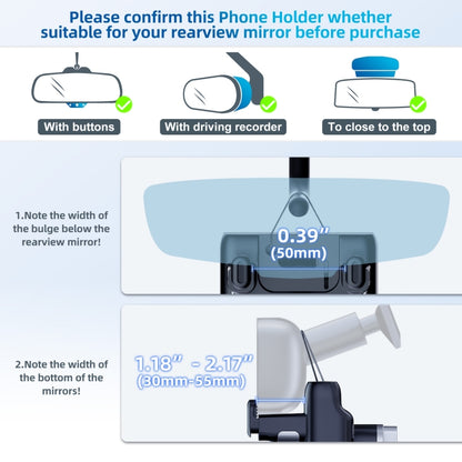 Car Rearview Mirror Phone Holder 360 Degree Rotation Smartphones Stand(Black) by buy2fix