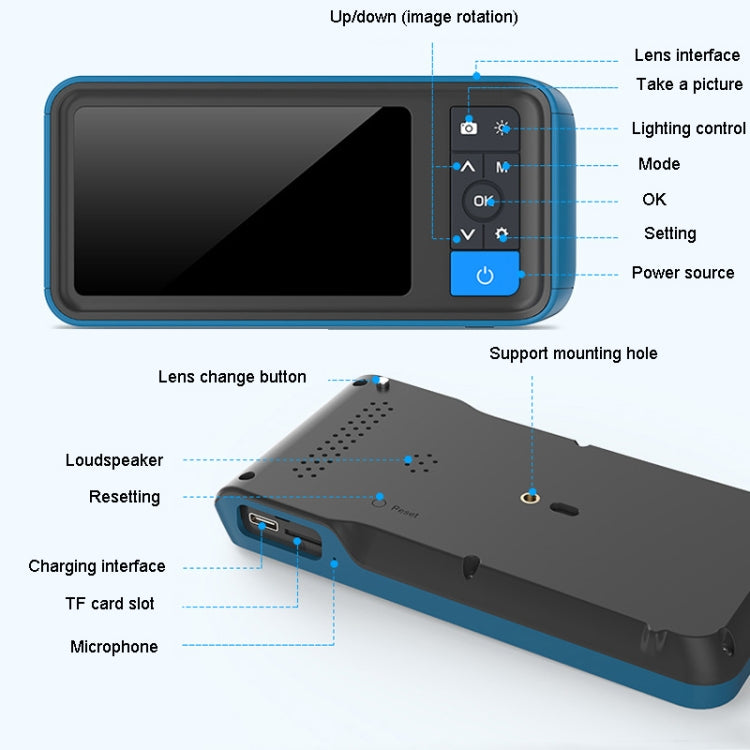 Teslong MS450 8mm Dual Lens HD 4.5 Inch Large Screen Borescope Auto Repair Tool -  by Teslong | Online Shopping UK | buy2fix