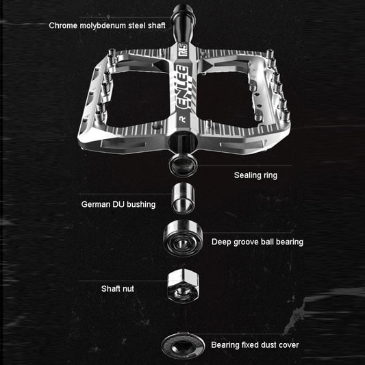 ENLEE R5 1pair Mountain Bike Pedals Bicycle Cycling Wider Non-Slip Footrest Bearing(Black) by ENLEE