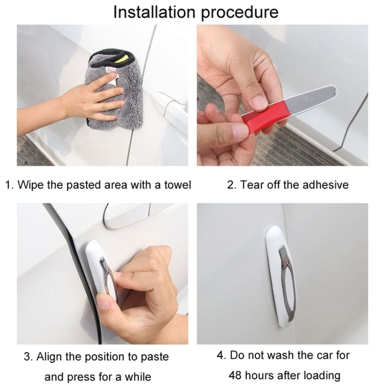 4pcs/set Car Door Anti-collision Strips Rearview Mirror Anti-scratch Stickers(White) by buy2fix