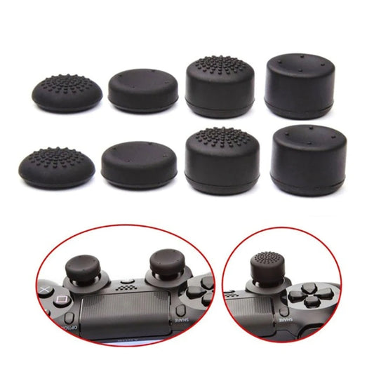 8pcs /Set For PS5 / PS4 Silicone Joystick Cap Booster Cap Gamepad Rocker Protective Case(Black) by buy2fix