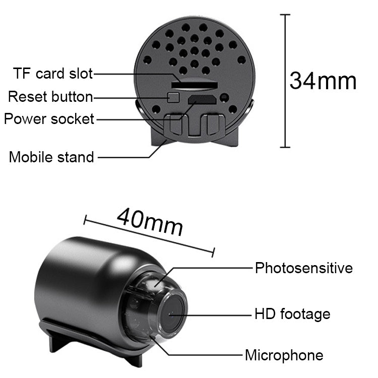 2 Million Pixel HD Home Smart WIFI Remote Mini 1080P Surveillance Camera, Specification: X5+128G by buy2fix