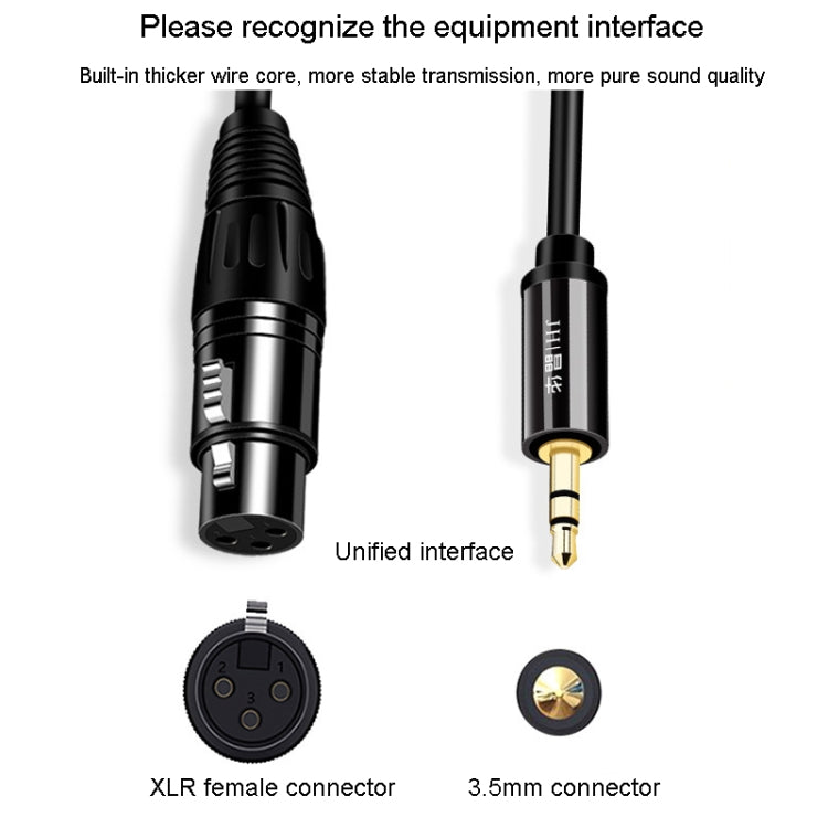 JINGHUA 3.5mm Male To XLR Female Microphone Cable Computer Mixer Audio Cable, Length: 3m - Microphone Audio Cable & Connector by JINGHUA | Online Shopping UK | buy2fix