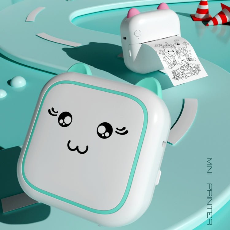 M5 Mini Cartoon Portable Bluetooth Printer Photo Thermal Printer(Blue) by Huawei