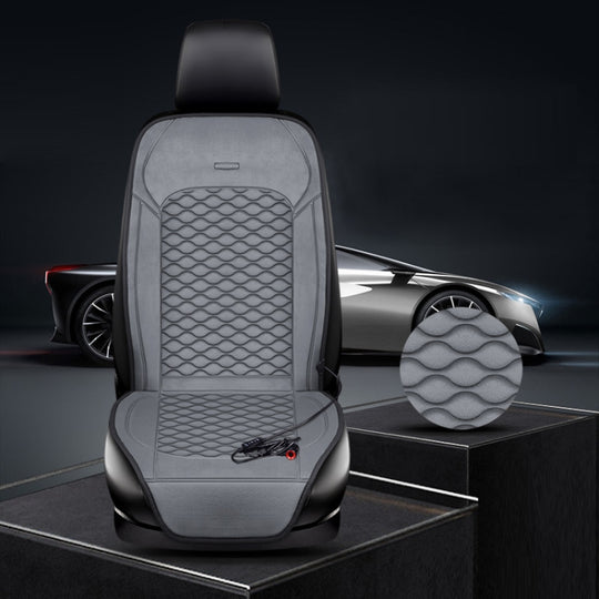 12V Car Winter Electric Heating Short Plush Seat Cushion, Color: Gray