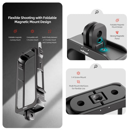 For Insta360 X3 AMagisn Metal Rabbit Cage Protective Frame Accessories, Spec: With Lens Cover - Mount & Holder by aMagisn | Online Shopping UK | buy2fix