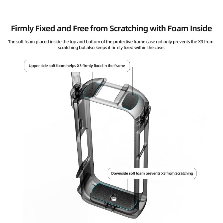 For Insta360 X3 AMagisn Metal Rabbit Cage Protective Frame Accessories, Spec: With Lens Cover - Mount & Holder by aMagisn | Online Shopping UK | buy2fix