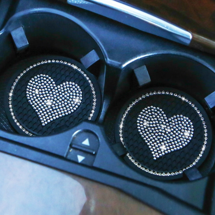 Car Round Love Diamond Honeycomb Anti-slip Coaster(Colorful AB Diamond) by buy2fix