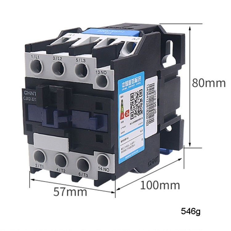 CHNT CJX2-3201 32A 220V Silver Alloy Contacts Multi-Purpose Single-Phase AC Contactor - Relays by CHNT | Online Shopping UK | buy2fix