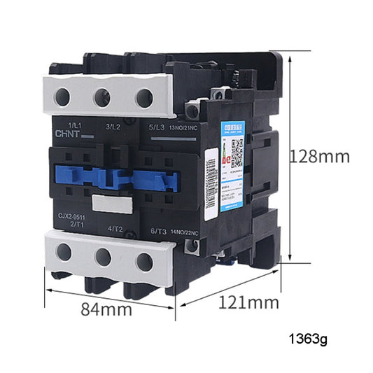 CHNT CJX2-9511 95A 220V Silver Alloy Contacts Multi-Purpose Single-Phase AC Contactor by CHNT
