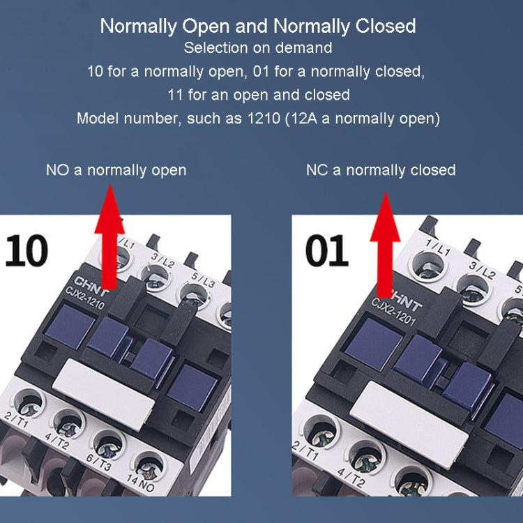 CHNT CJX2-5011 50A 220V Silver Alloy Contacts Multi-Purpose Single-Phase AC Contactor - Relays by CHNT | Online Shopping UK | buy2fix