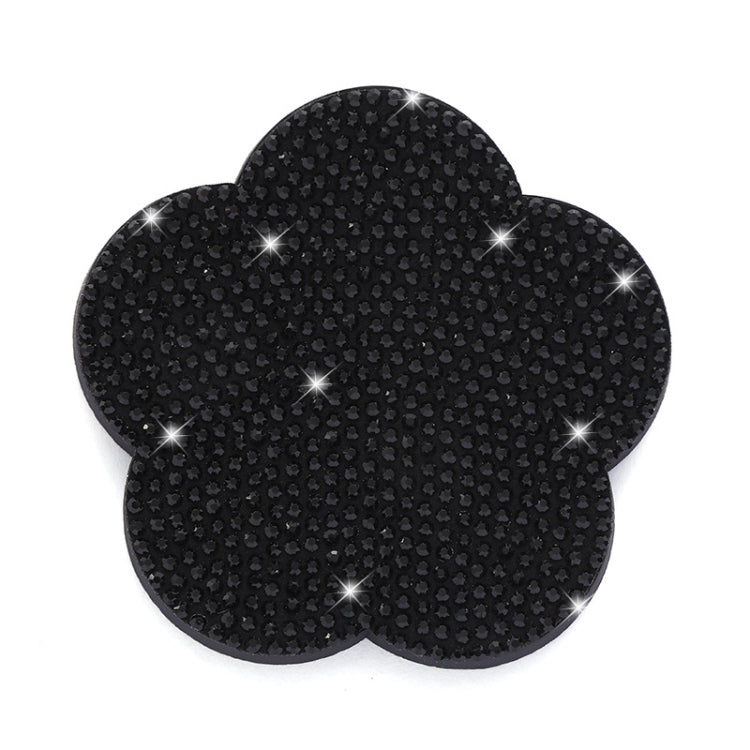 Car-mounted Diamond-filled Plum Blossom Decorated PVC Water Coaster(Black) by buy2fix