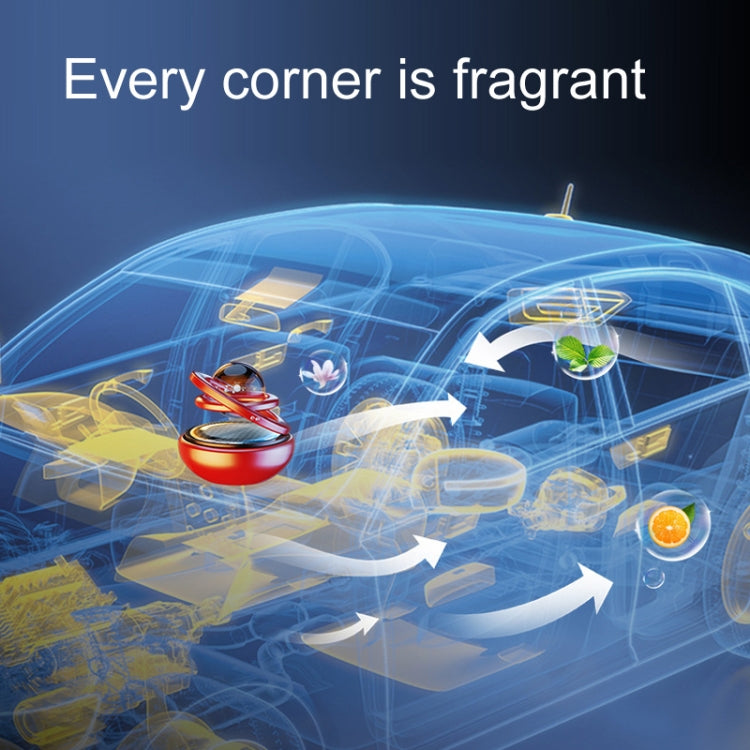 Interstellar Vast Solar Rotating Car Aromatherapy Ornaments, Color: Gold by buy2fix