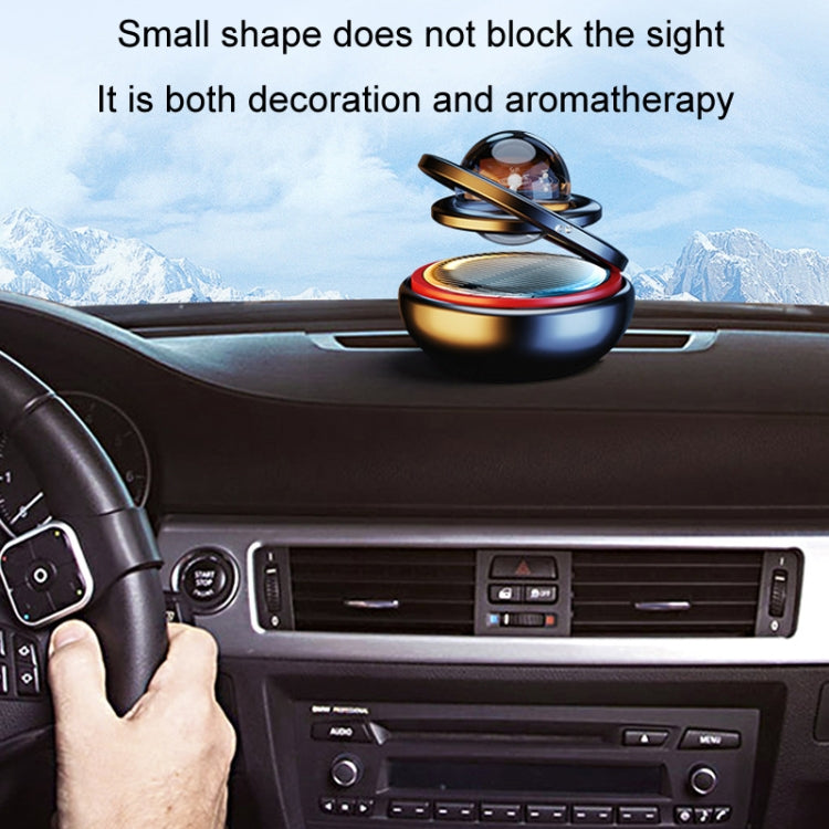 Interstellar Vast Solar Rotating Car Aromatherapy Ornaments, Color: Gold by buy2fix