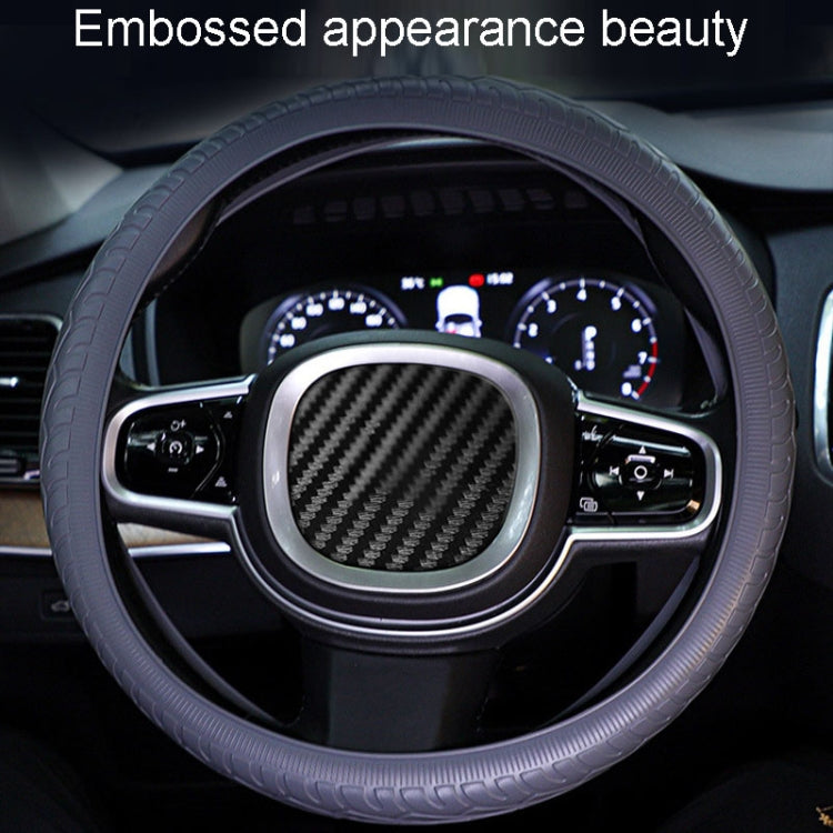 For 36cm-40cm Diameter Steering Wheel Car Silicone Protective Cover Wear Resistant Non-Slip Tire Pattern Driving Grip Sleeve(Gray) by buy2fix