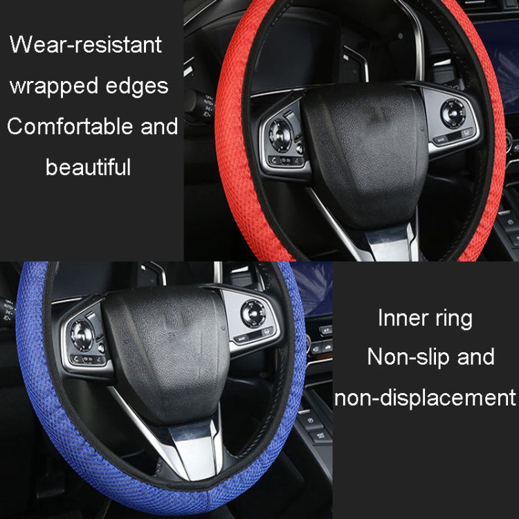 Car Mesh Steering Wheel Cover Breathable Elasticized Handle Sleeve, Size: 38cm(Red) by buy2fix