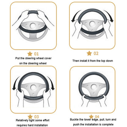 Car Mesh Steering Wheel Cover Breathable Elasticized Handle Sleeve, Size: 38cm(Red) by buy2fix