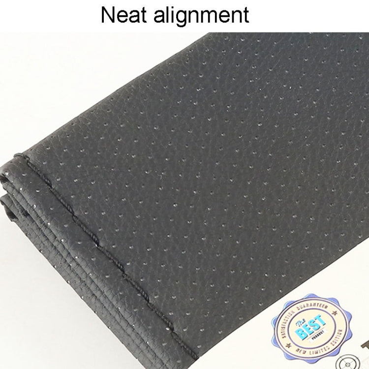 Hand-Sewn Microfiber Non-Slip Steering Wheel Cover Universal Turning Grip Sleeve, Size: 38cm(Black) by buy2fix