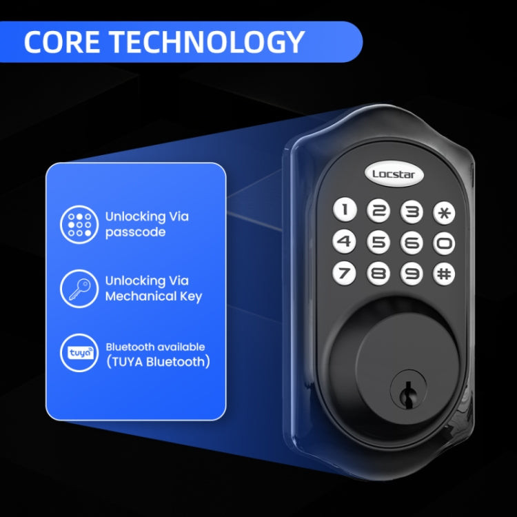 C88 Bluetooth Remote Tuya Automatic Smart Electronic Password Door Lock(Black) by buy2fix
