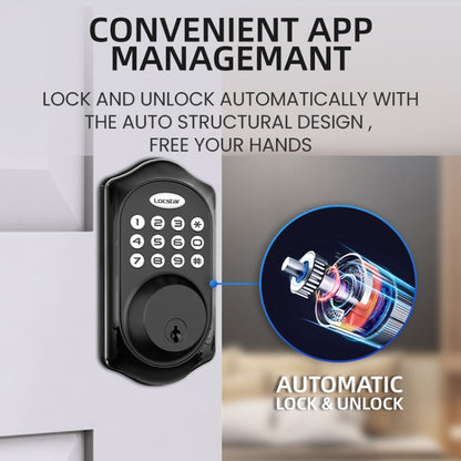 C88 Bluetooth Remote Tuya Automatic Smart Electronic Password Door Lock(Black) by buy2fix