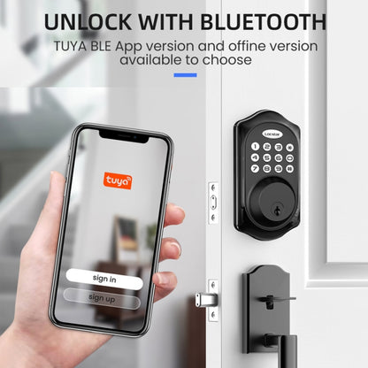 C88 Bluetooth Remote Tuya Automatic Smart Electronic Password Door Lock(Black) by buy2fix