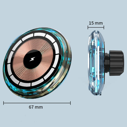 For iPhone Magsafe Magnetic Car Wireless Charger Phone Holder Light Emitting Wireless Charger, Style: Ice Blue Breathe Light by buy2fix