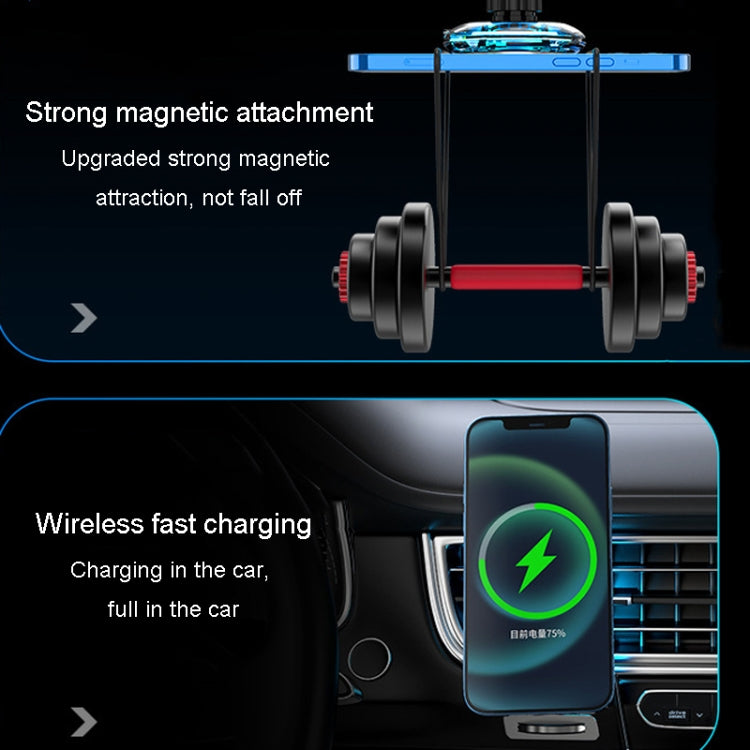 For iPhone Magsafe Magnetic Car Wireless Charger Phone Holder Light Emitting Wireless Charger, Style: Ice Blue Breathe Light by buy2fix