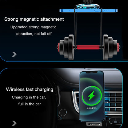 For iPhone Magsafe Magnetic Car Wireless Charger Phone Holder Light Emitting Wireless Charger, Style: Ice Blue Breathe Light by buy2fix