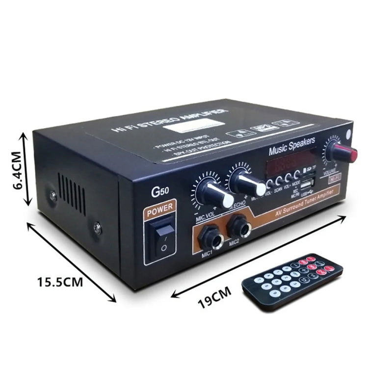 Bluetooth Built-in Recording Microphone USB Flash Drive Digital Dual-purpose Power Amplifier(EU Plug 220V) by buy2fix