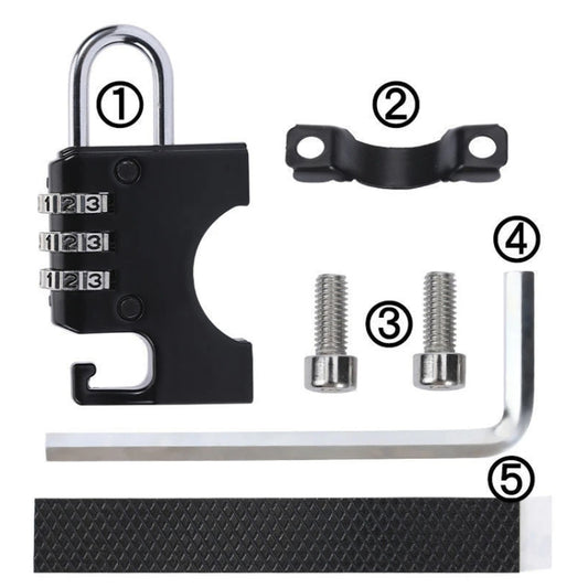 Motorcycle Helmet Anti-Theft Lock Fixed Helmet Combination Padlock, Color: Black by buy2fix