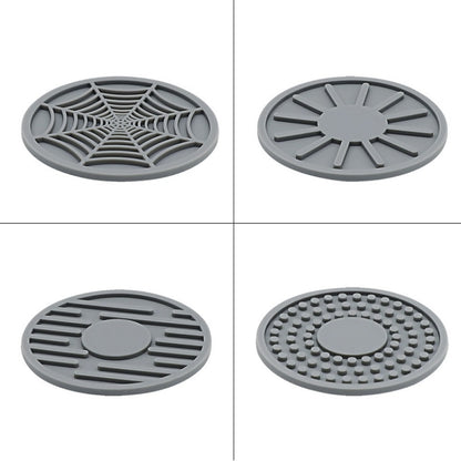 4pcs/set 6.8x0.3cm Car Anti-slip Silicone Water Coaster Storage Interior, Color: Black by buy2fix