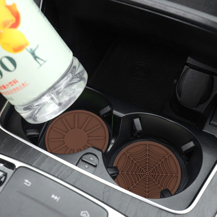 4pcs/set 6.8x0.3cm Car Anti-slip Silicone Water Coaster Storage Interior, Color: Black by buy2fix