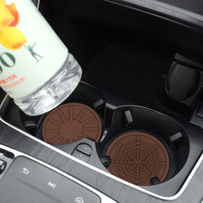 4pcs/set 6.8x0.3cm Car Anti-slip Silicone Water Coaster Storage Interior, Color: Black by buy2fix