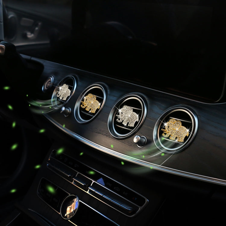 Metal Rhinestone Elephant Car Air Vent Aromatherapy Clip(Gold) by buy2fix