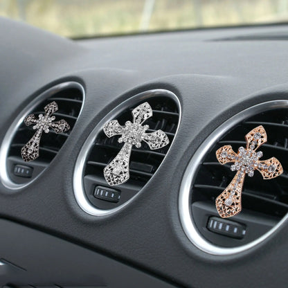 Metal Cross Car Air Outlet Decorative Aromatherapy Clip(Gold) by buy2fix
