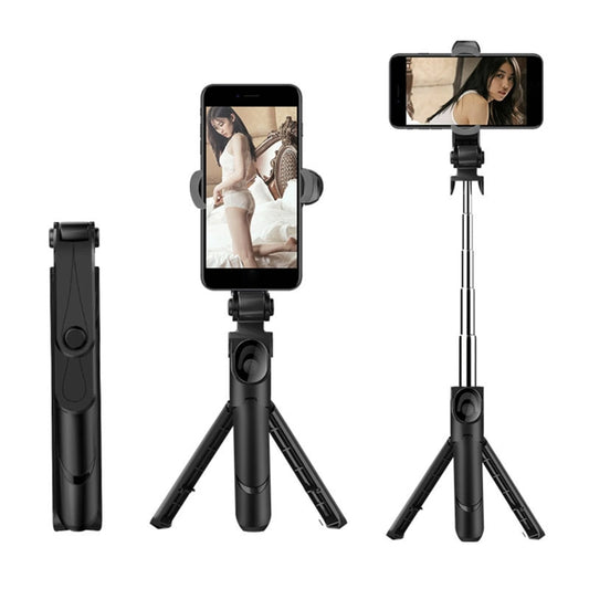 XT09 Live Cell Phone Tripod Selfie Stick Bracket Bluetooth Selfie Stick(Black) by buy2fix