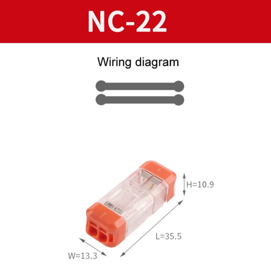 4pcs Direct Insertion Of Quick Terminal Block Wire Connector Clamps, Model: NC-22 by buy2fix