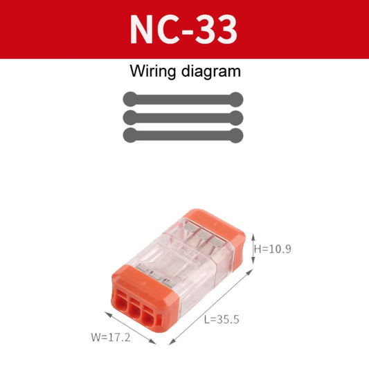 4pcs Direct Insertion Of Quick Terminal Block Wire Connector Clamps, Model: NC-33 by buy2fix