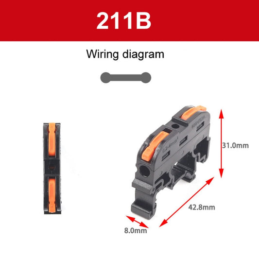 10pcs Guide Rail Type Replacement UK Quick Terminal Block 1 Input 1 Output(Black) by buy2fix