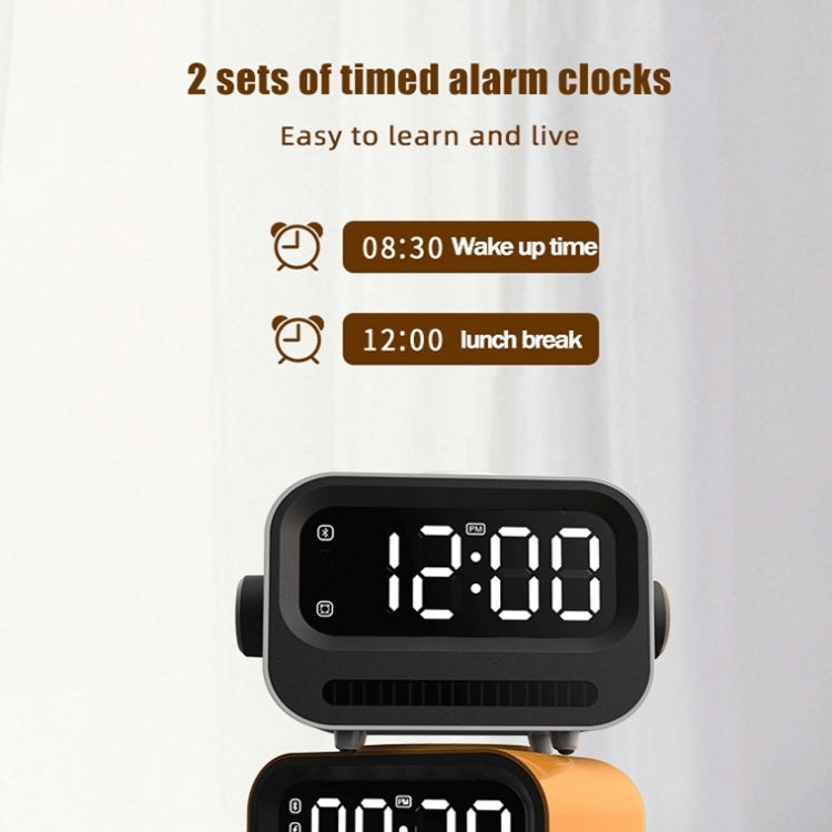 15W 3-In-1 Ambient Light Digital Display Clock Bluetooth Speaker Magnetic Wireless Charger(White) by buy2fix