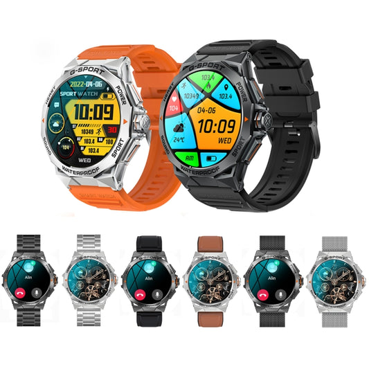 K62 1.43 Inch Waterproof Bluetooth Call Weather Music Smart Sports Watch, Color: Black by buy2fix
