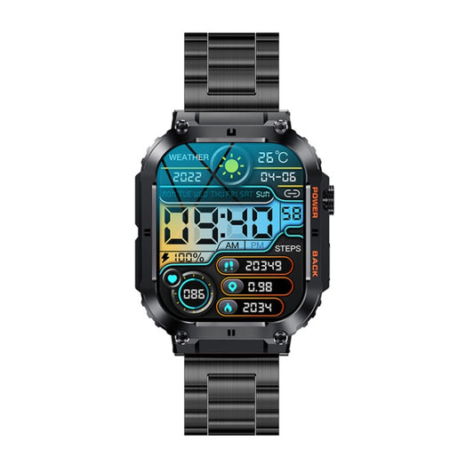 K57 Pro 1.96 Inch Bluetooth Call Music Weather Display Waterproof Smart Watch, Color: Black Three-beads by buy2fix